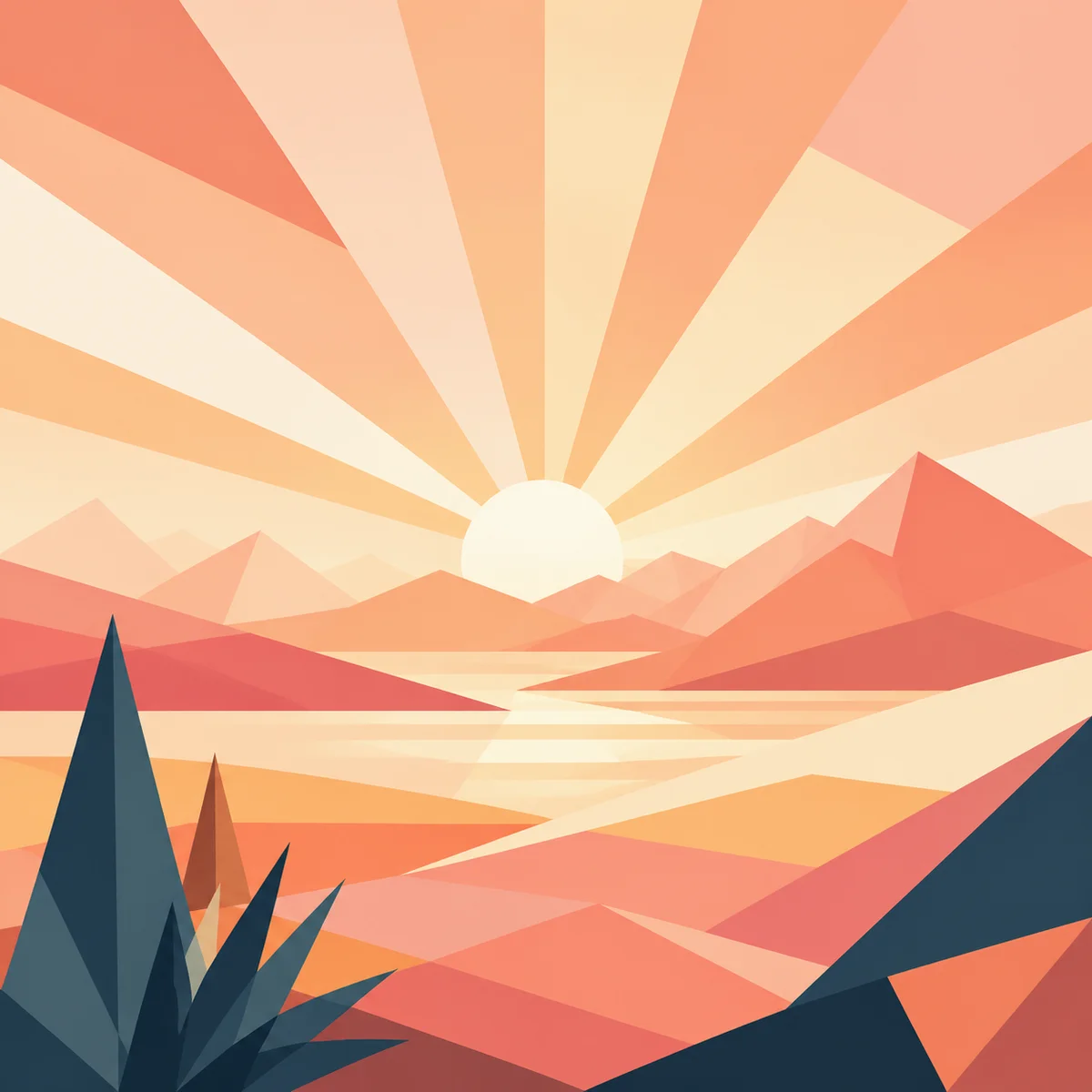 Threesome aftercare geometric sunrise abstract renewal composition