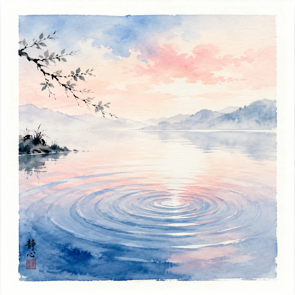 Calm lake with ripples symbolizing how emotional triggers spread through threesome dynamics