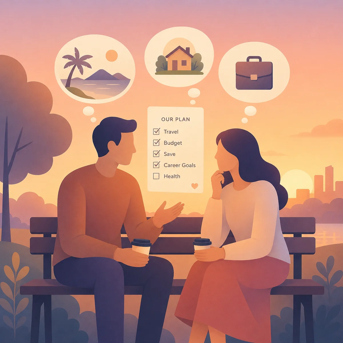Gradient-minimalist illustration of conversation script cards with soft gradient backgrounds for responding to common questions