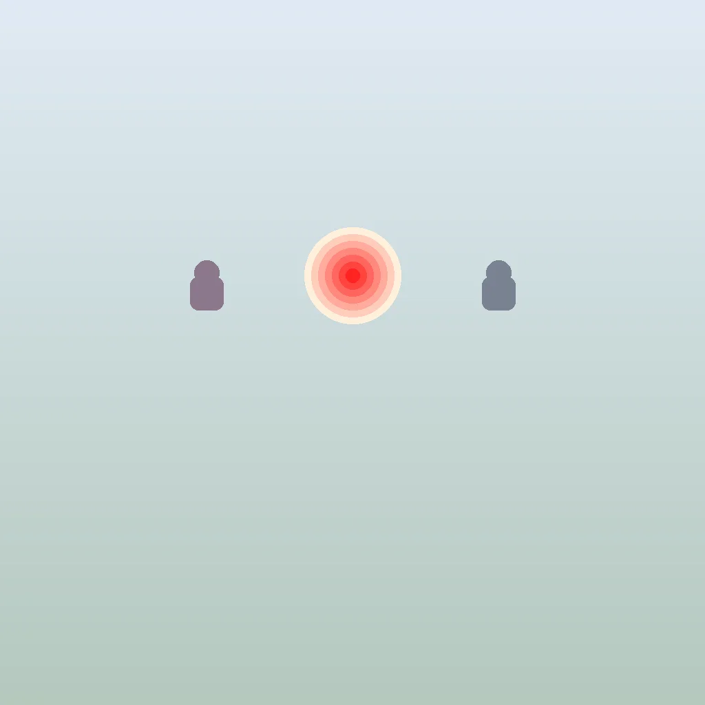 Abstract gradient composition of two figures in honest conversation with warm light between them
