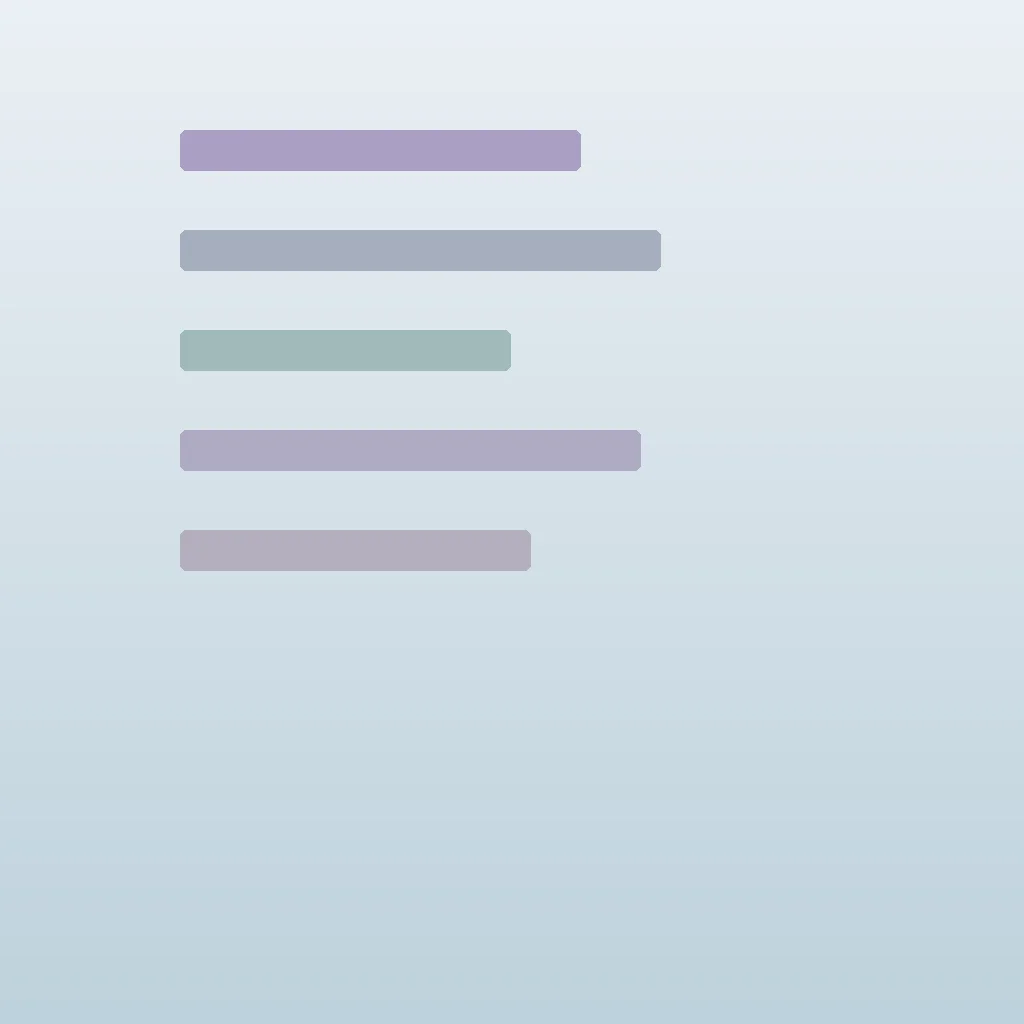 Minimalist floating checklist blocks with soft gradients representing organized intentional closure