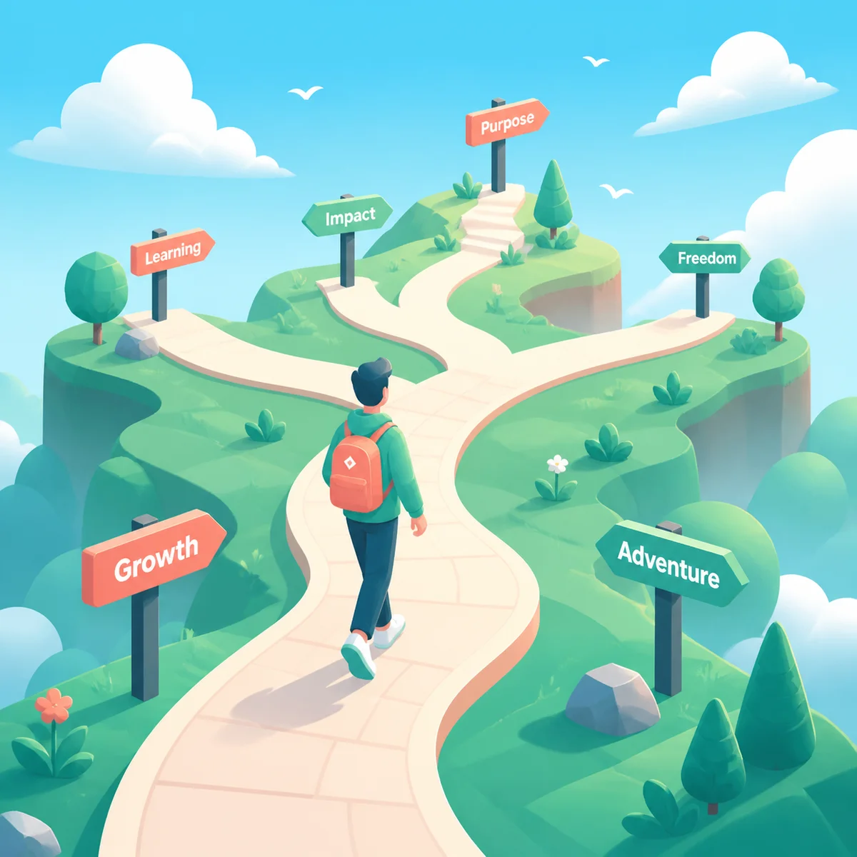 Isometric illustration of a person confidently moving forward after rejection in threesome dating