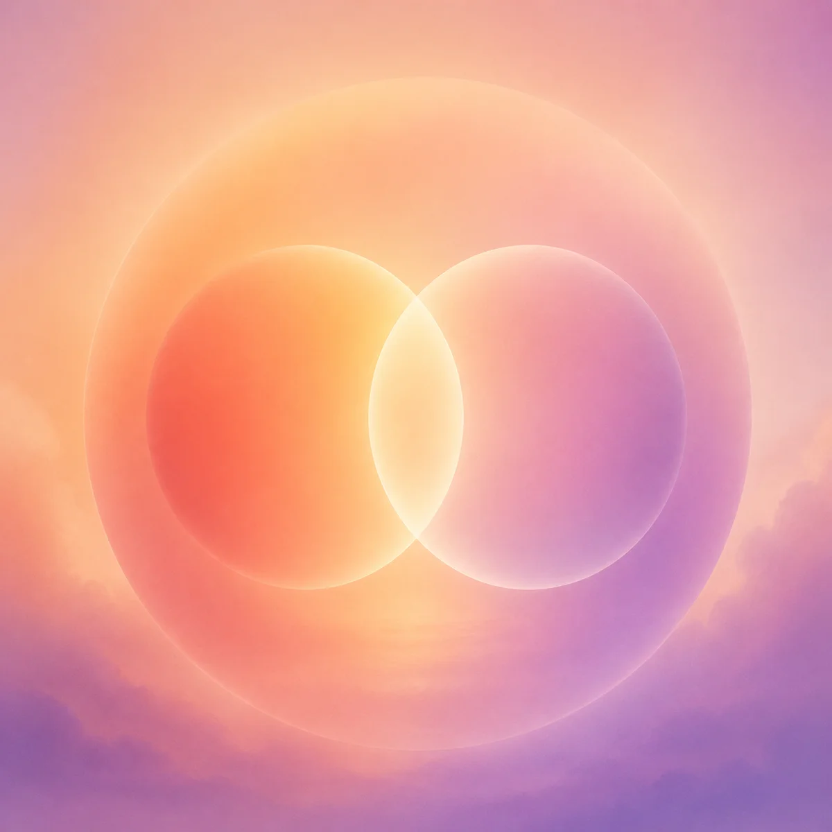 Soft abstract illustration representing unity and opening your relationship for threesome dating