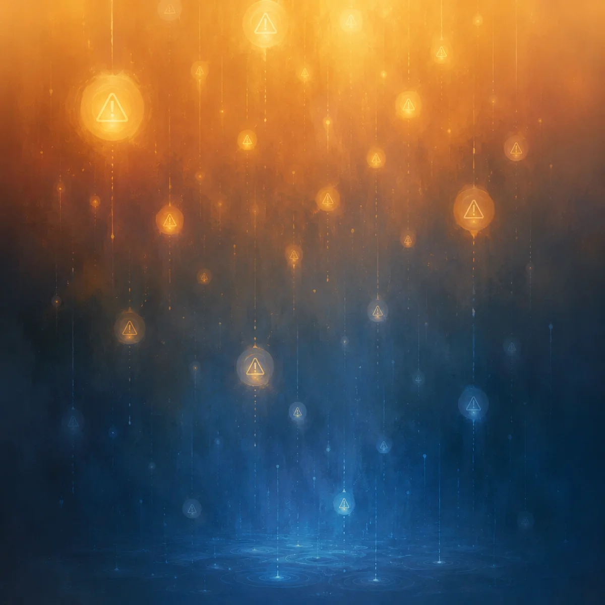 Soft abstract illustration showing warning signals like dimming lights representing burnout indicators