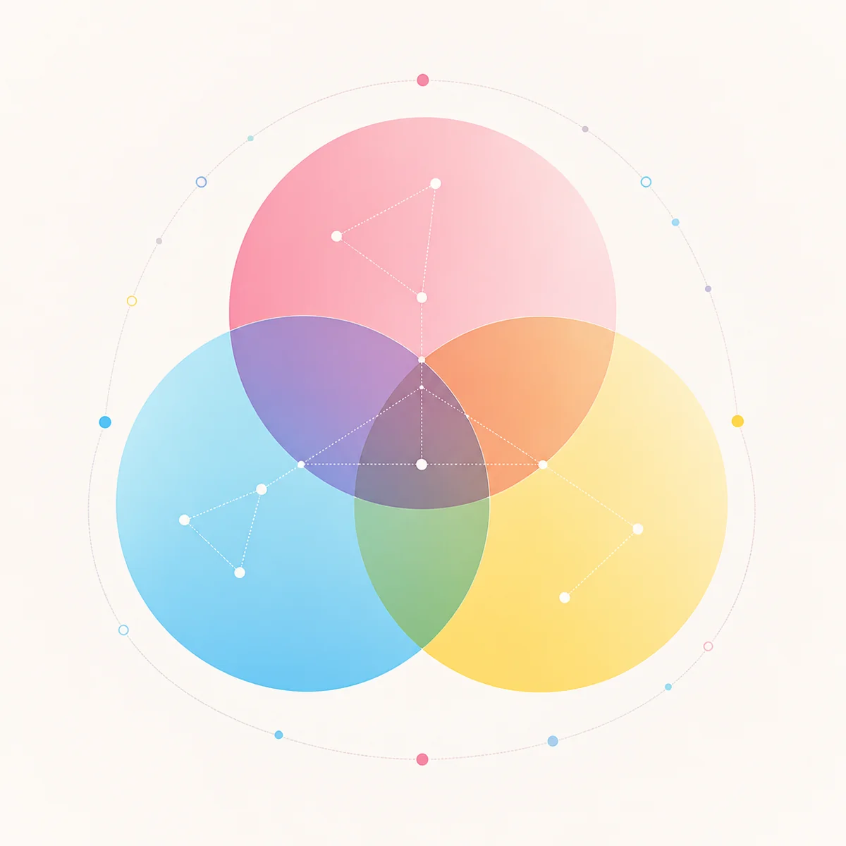 Stylized gradient illustration of three overlapping circles representing different third partner options