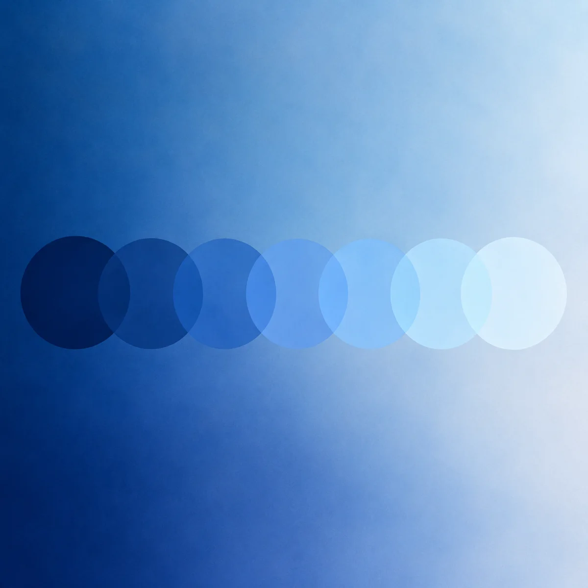 Soft abstract image of seven connected circles in a gradient from dark to light, each one slightly brighter than the last, representing the day-by-day recovery journey