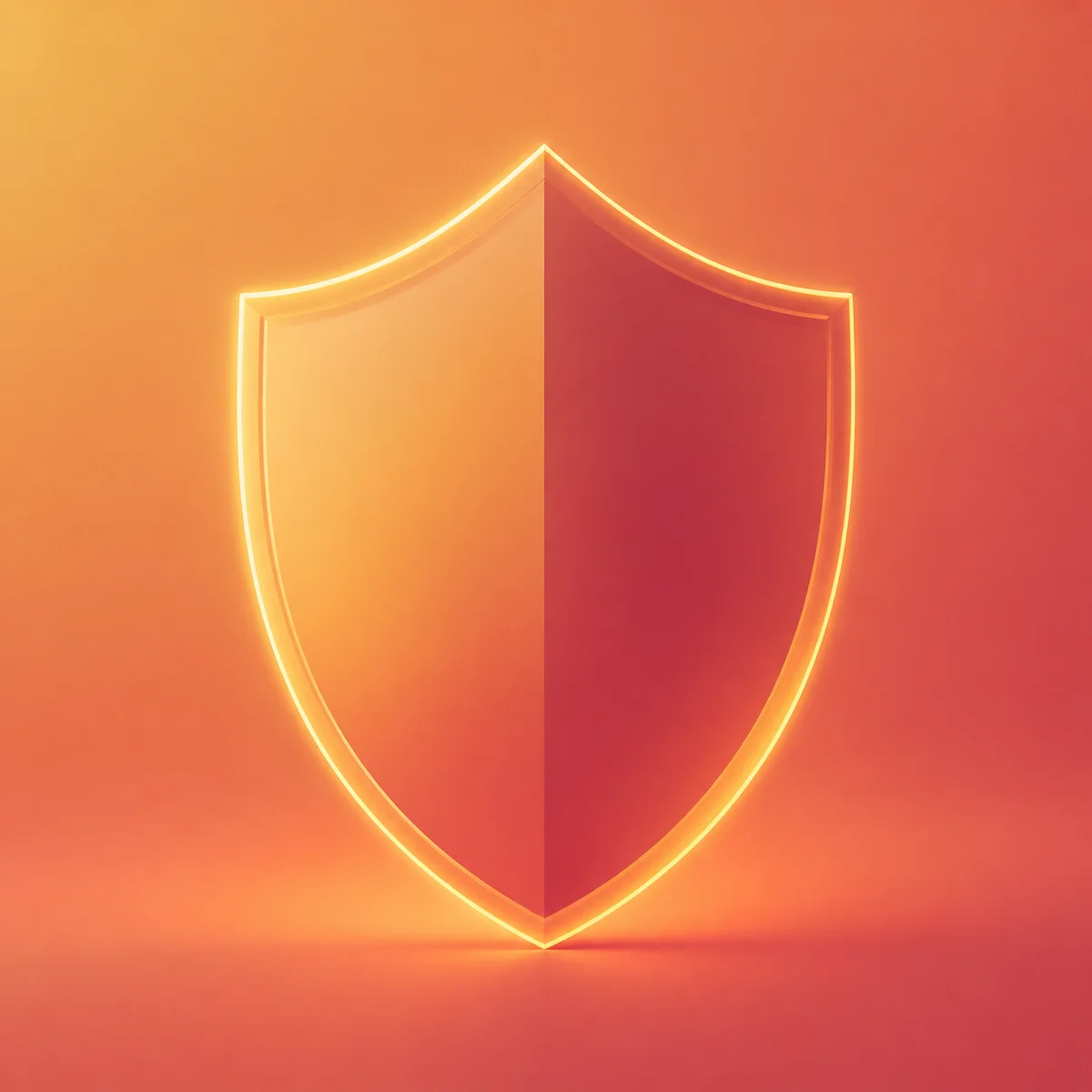 Geometric shield symbolizing protection and safer sex practices, warm duotone photography