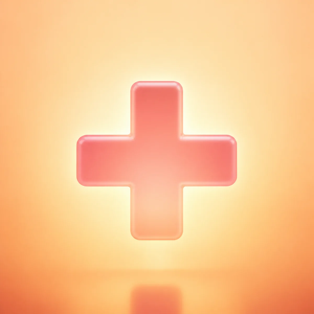 Abstract medical cross in warm rose and amber tones representing sexual health awareness