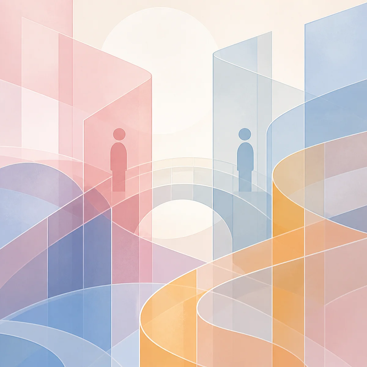 Abstract geometric design representing healthy boundaries in swinging relationships