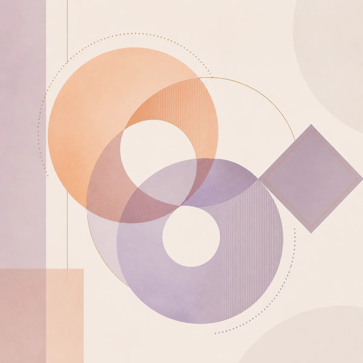 How threesomes affect relationships - geometric abstract illustration of connected shapes