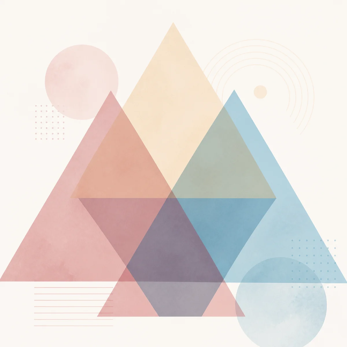 Emotional dynamics and how threesomes affect relationships - overlapping geometric triangles