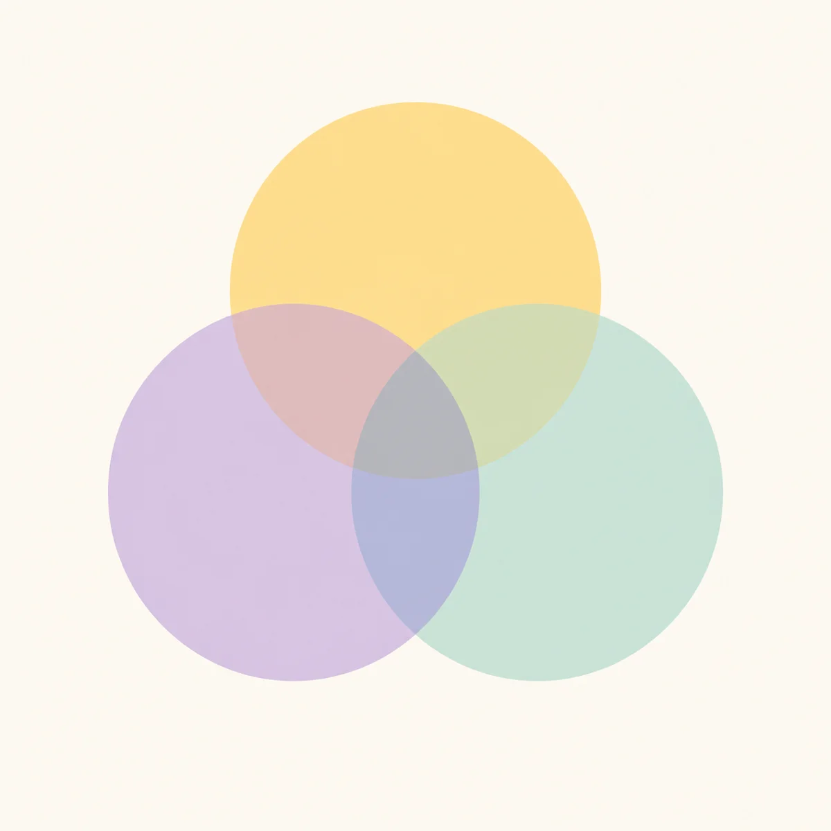 Balance and harmony in open relationships - three interlocking circles geometric illustration