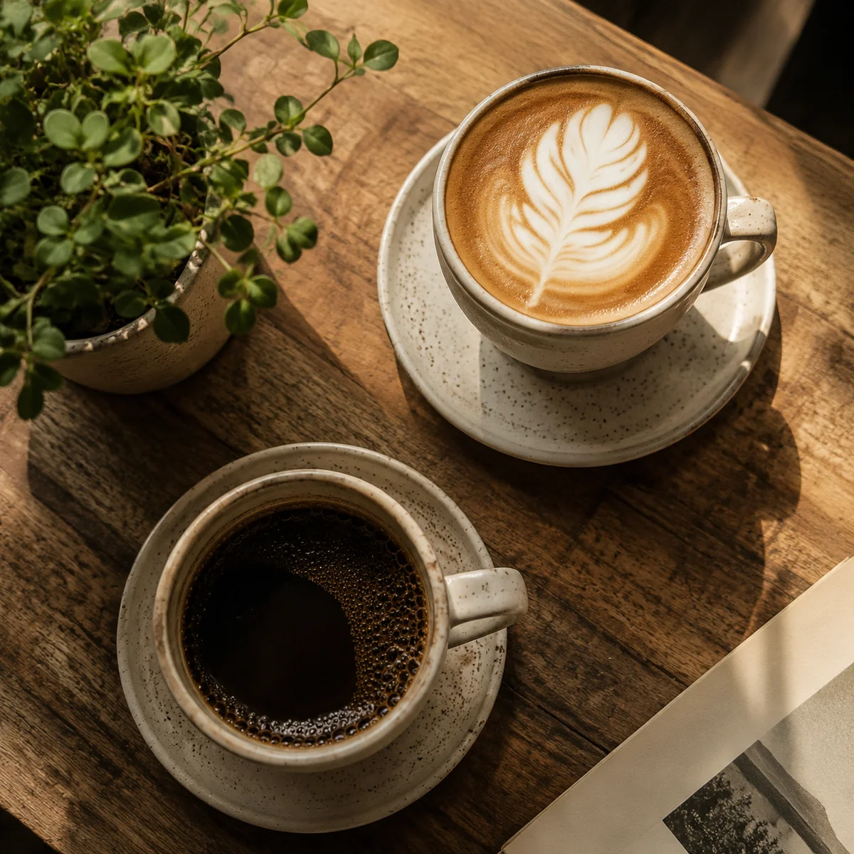 Two coffee cups on table representing privacy conversation between partners