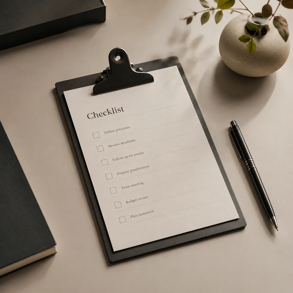 Clipboard with checklist representing privacy preparation for threesome dating