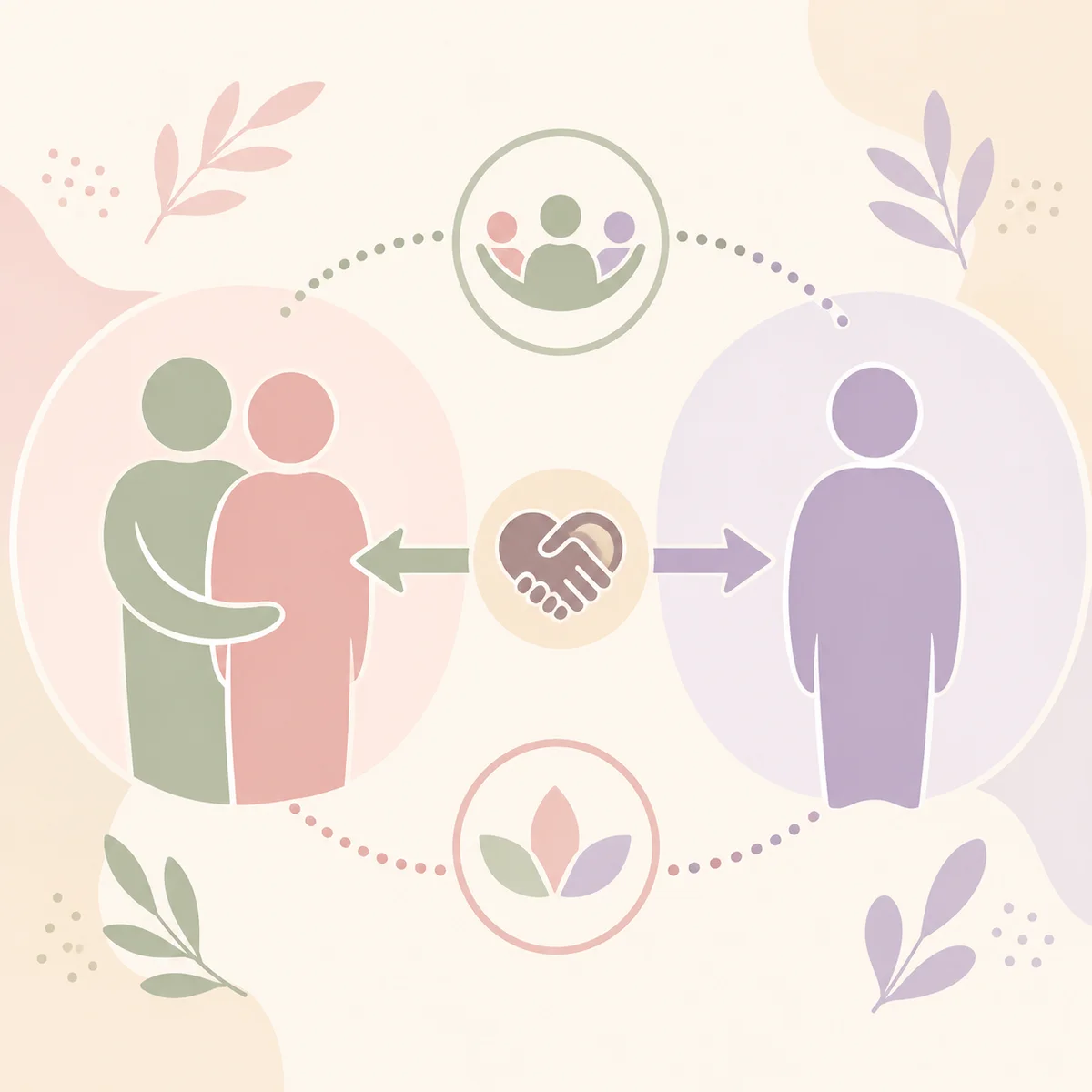 Infographic illustration showing couple etiquette guidelines for threesome dating with abstract figures and respect symbols
