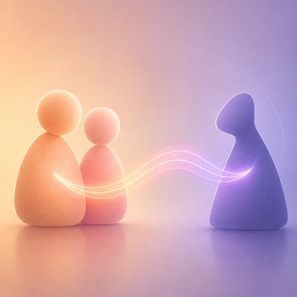 Connected shapes representing communication and dialogue in dating