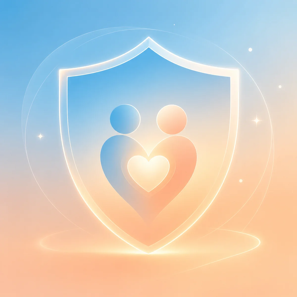 Protective shield abstract representing safety and trust in dating couples