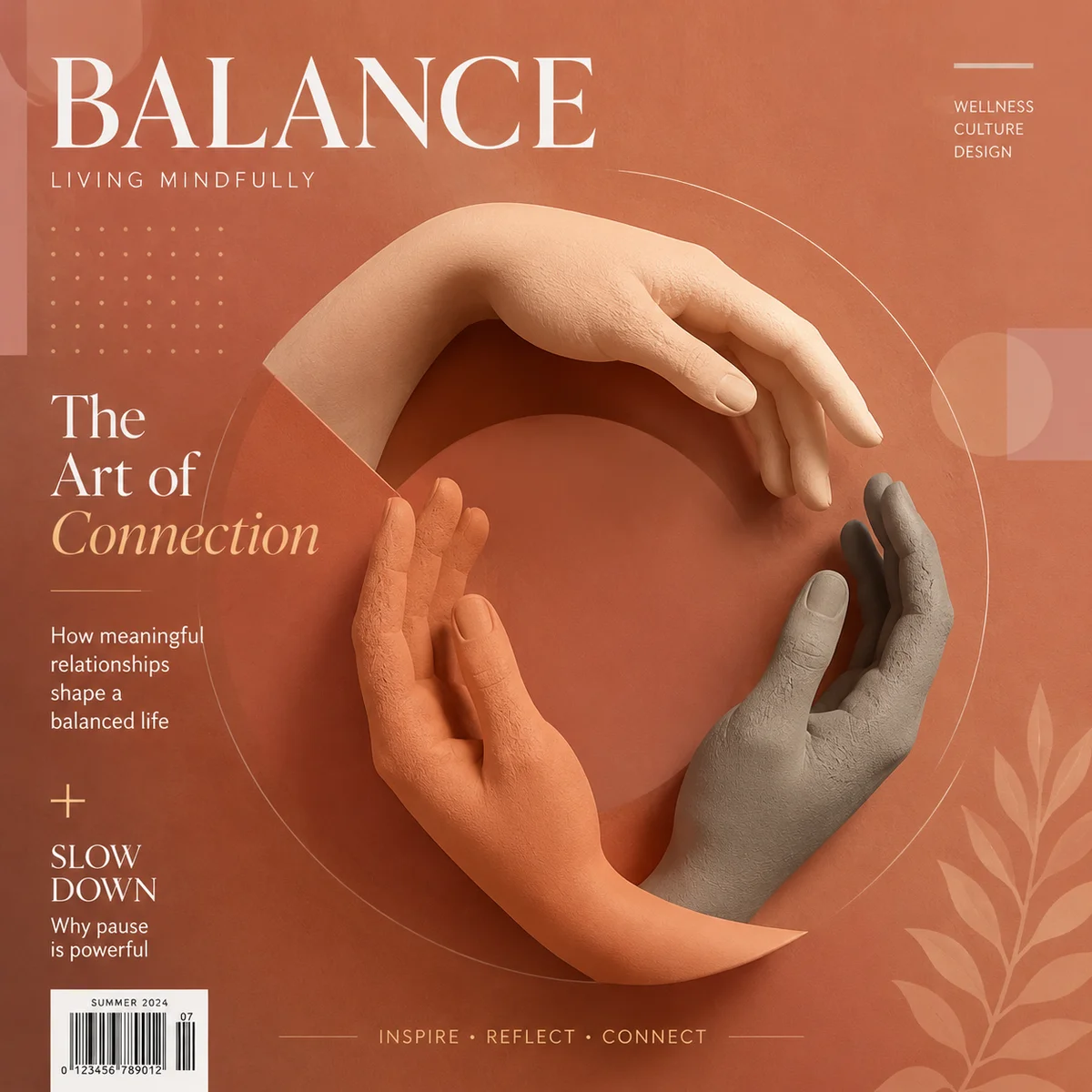 Abstract composition of hands forming a balanced circular pattern representing trust and equality in threesome relationships