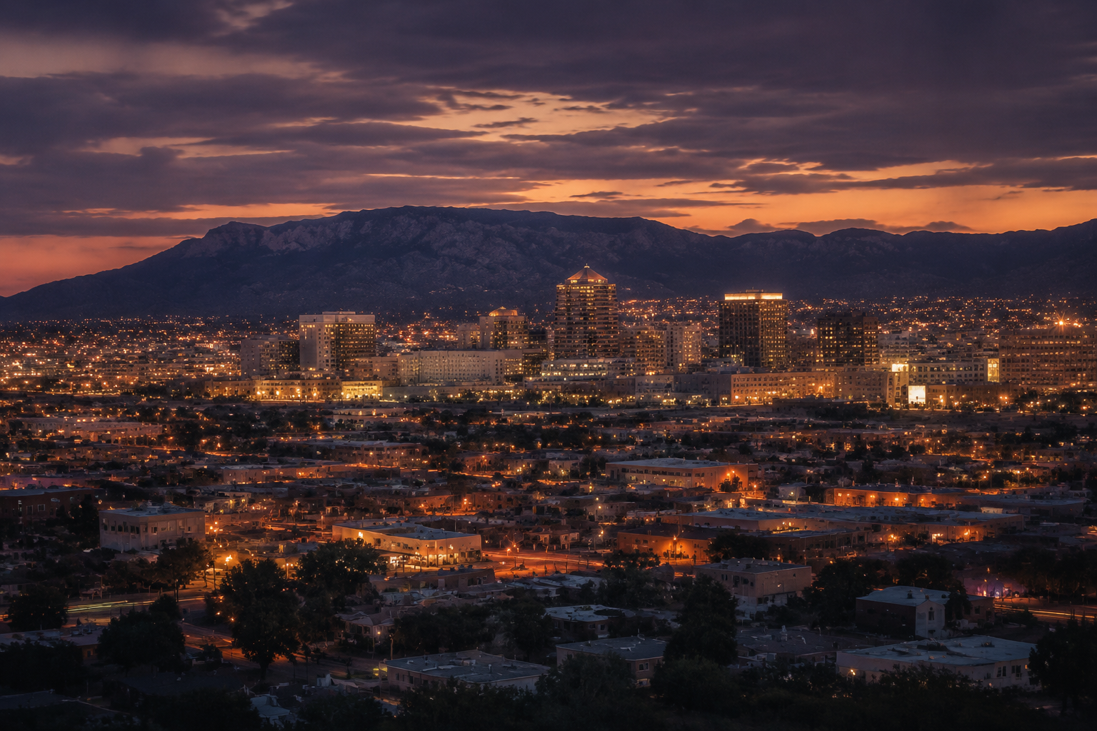 Albuquerque, New Mexico Night Scene — 3Cupid Cuckold Dating in Albuquerque, New Mexico