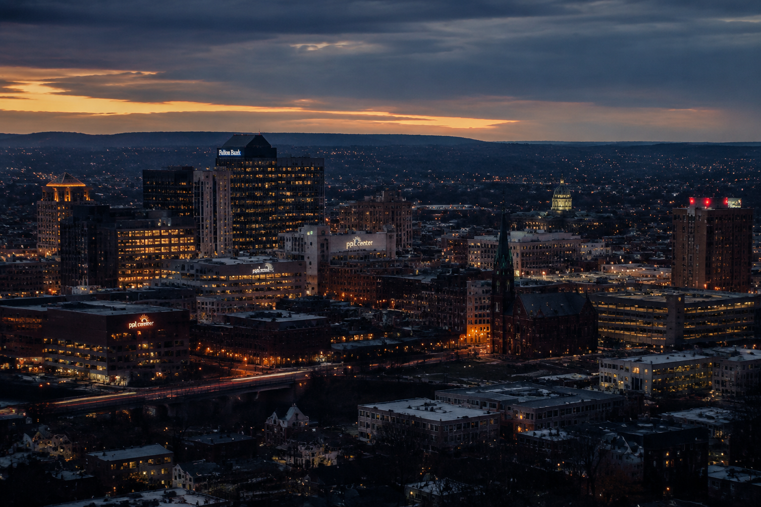 Allentown, Pennsylvania Night Scene — 3Cupid Cuckold Dating in Allentown, Pennsylvania