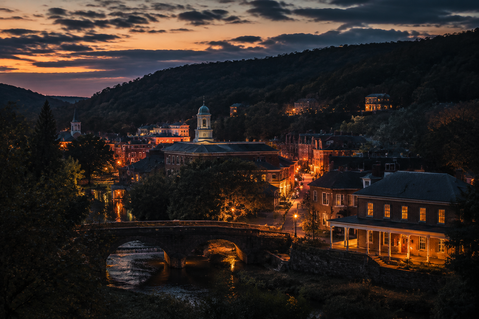 Berkeley Springs, West Virginia Night Scene — 3Cupid Cuckold Dating in Berkeley Springs, West Virginia