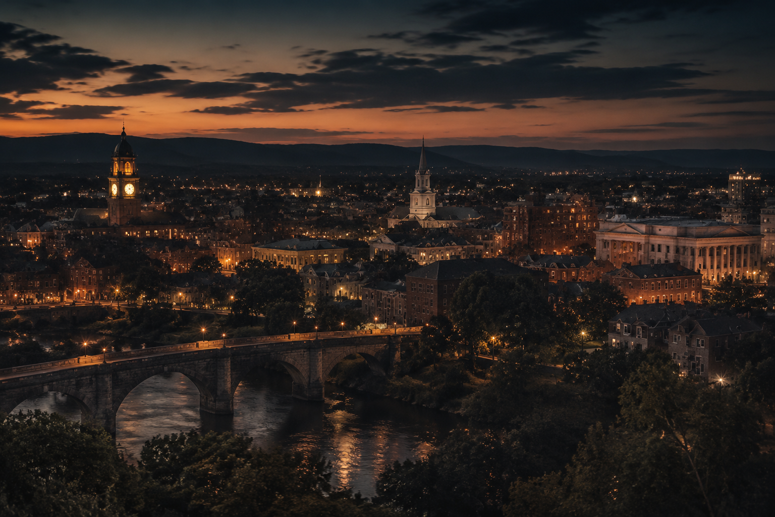 Chambersburg, Pennsylvania Night Scene — 3Cupid Cuckold Dating in Chambersburg, Pennsylvania