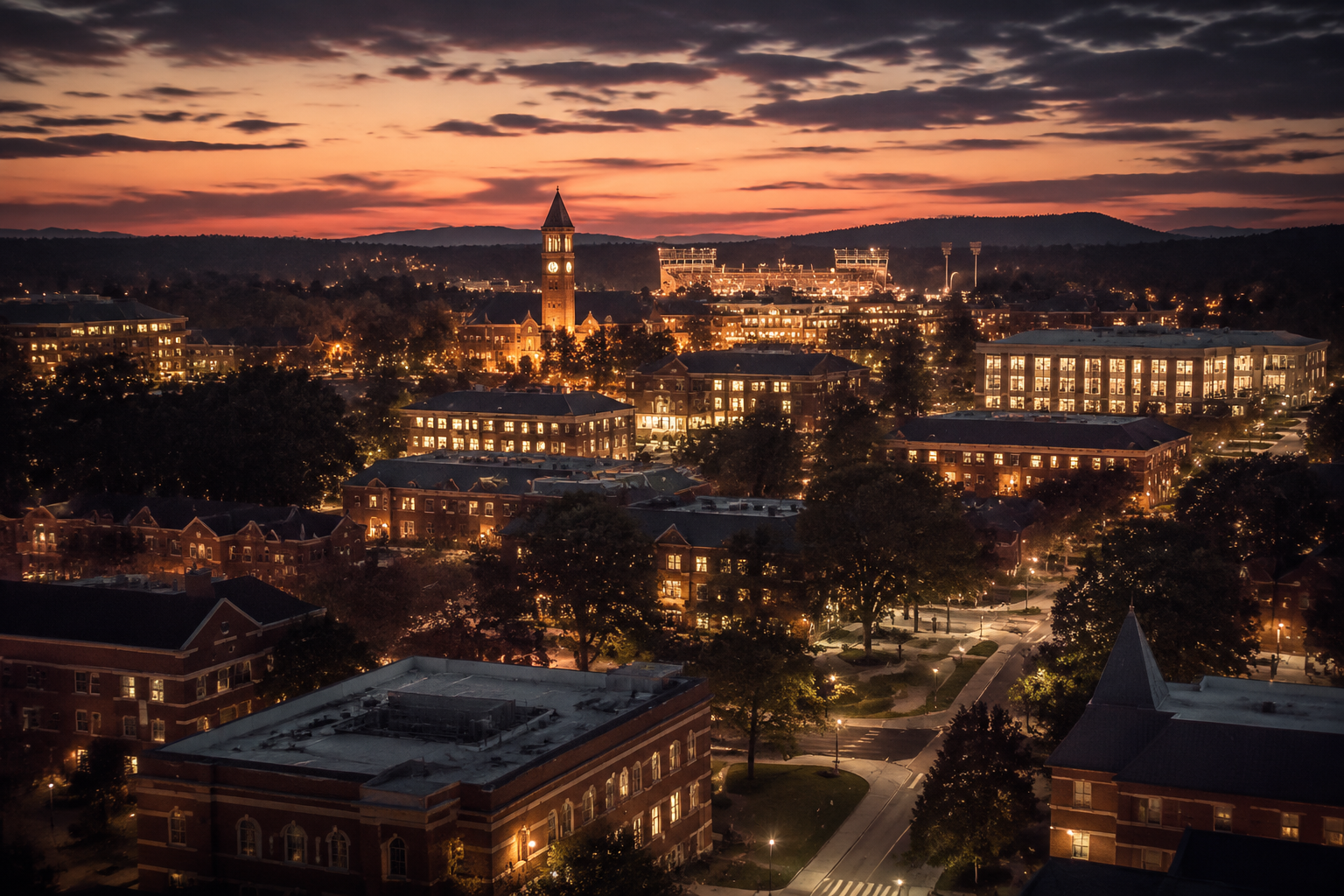 Clemson, South Carolina Night Scene — 3Cupid Cuckold Dating in Clemson, South Carolina