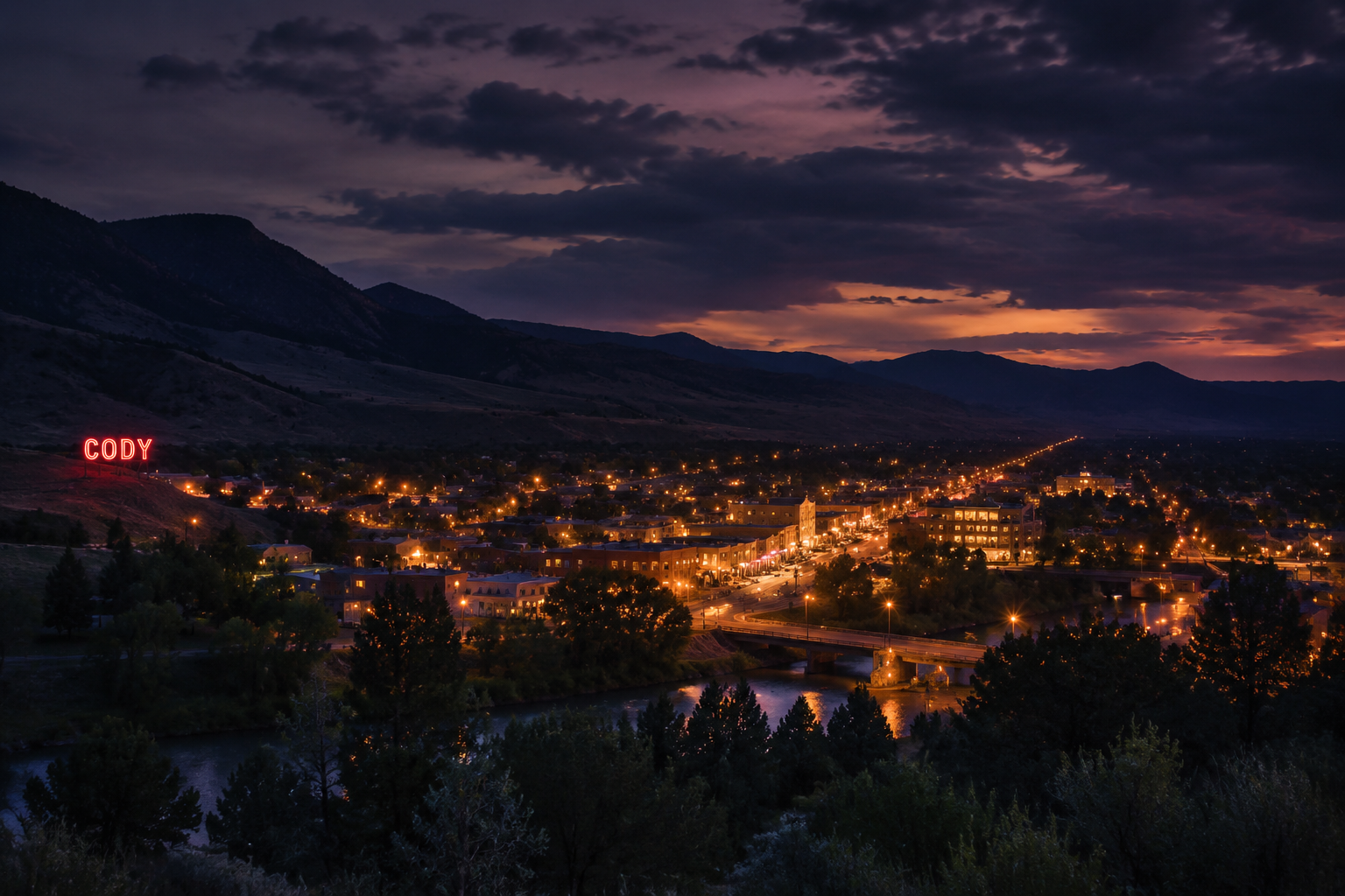 Cody, Wyoming Night Scene — 3Cupid Cuckold Dating in Cody, Wyoming