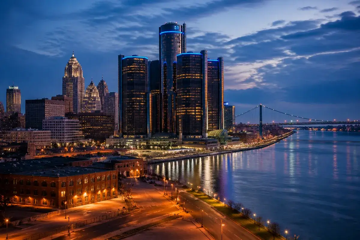 Detroit-02-cityscape in Detroit, Michigan
