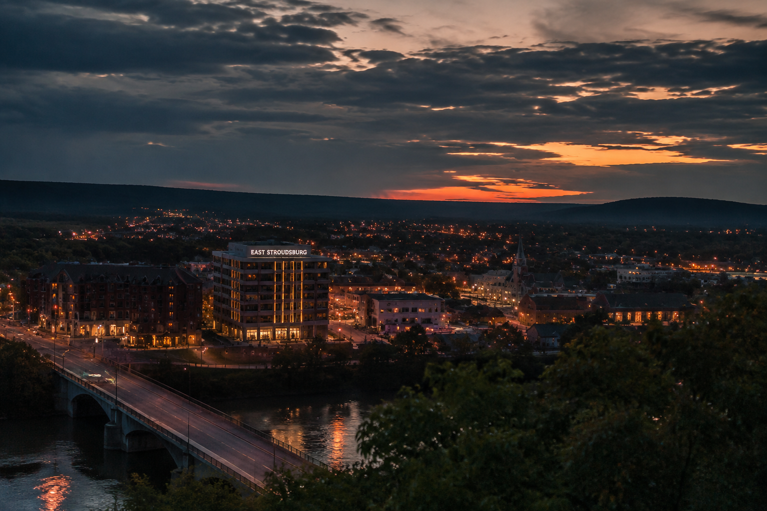 East Stroudsburg, Pennsylvania Night Scene — 3Cupid Cuckold Dating in East Stroudsburg, Pennsylvania
