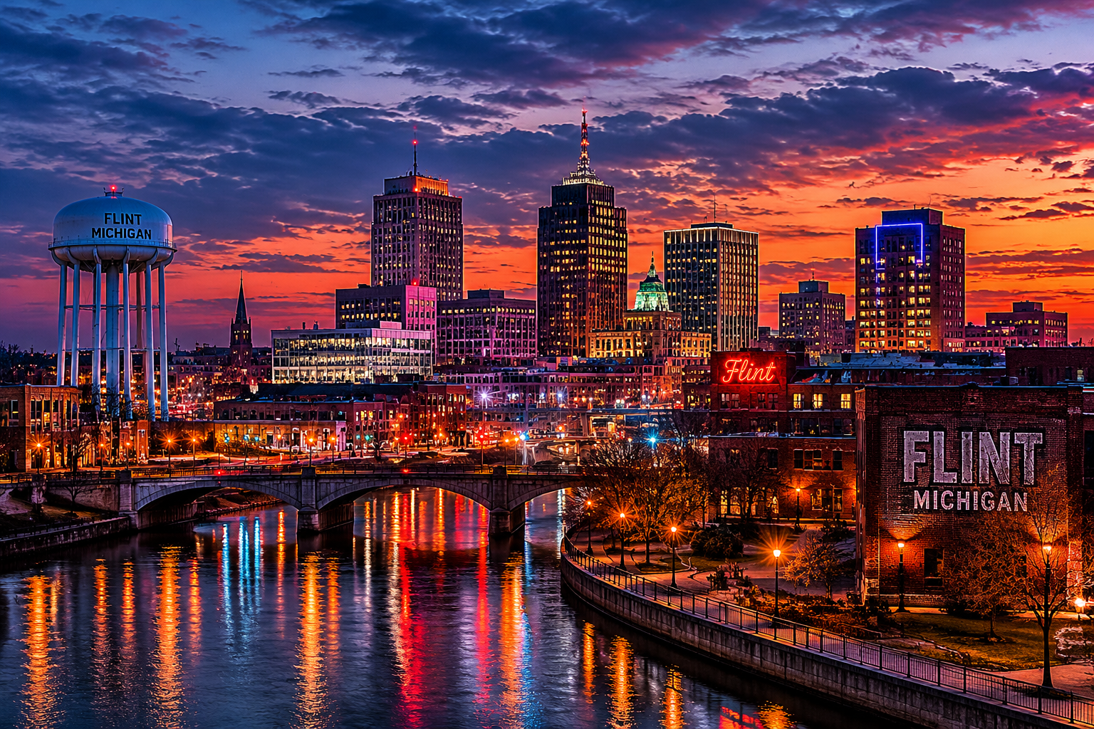 Flint, Michigan Night Scene — 3Cupid Cuckold Dating in Flint, Michigan