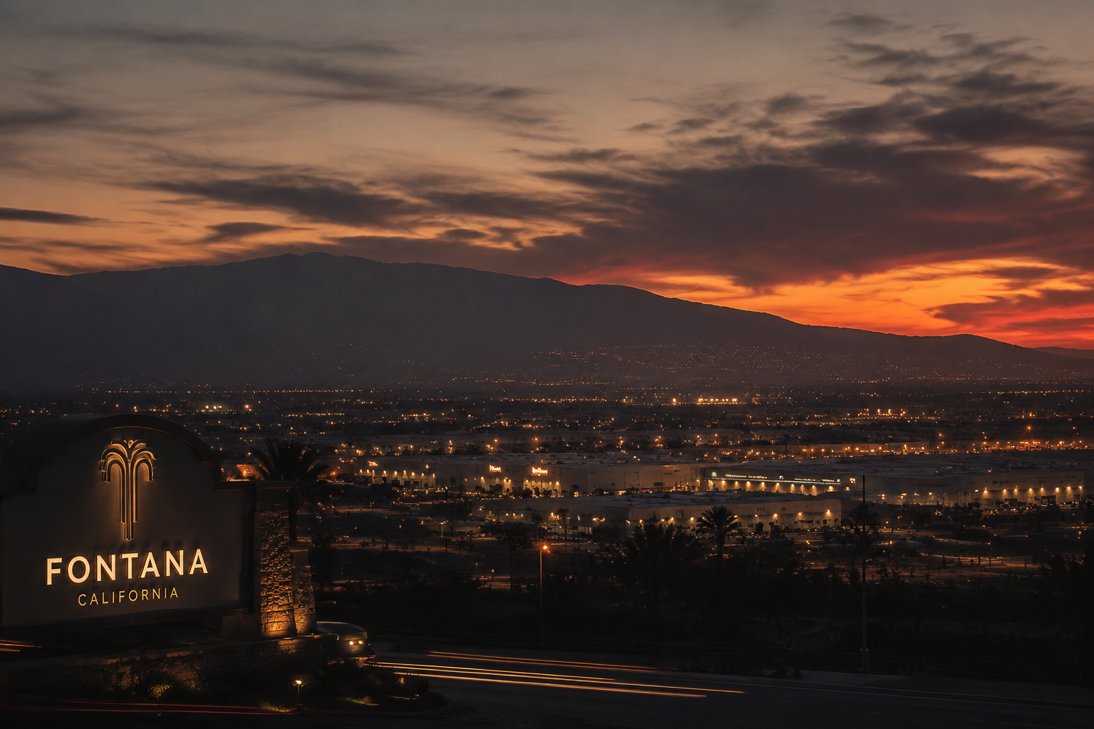 Fontana, California Night Scene — 3Cupid Cuckold Dating in Fontana, California