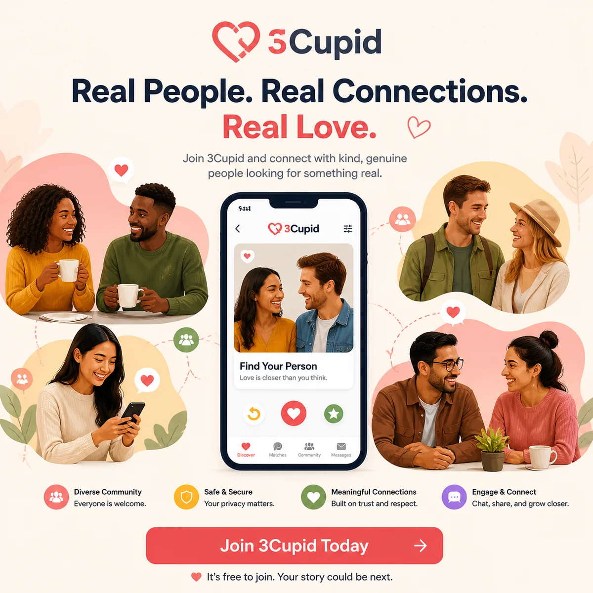 3Cupid community connecting couples and singles for meaningful experiences