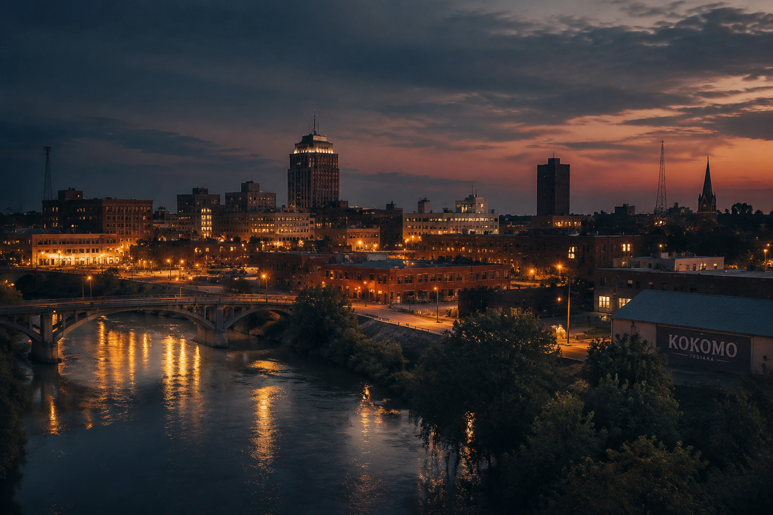 Kokomo, Indiana Night Scene — 3Cupid Cuckold Dating in Kokomo, Indiana