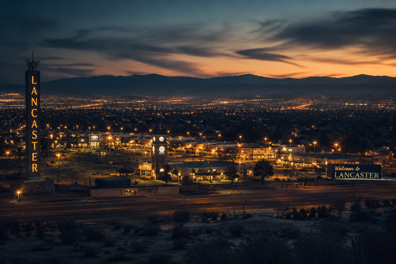 Lancaster, California Night Scene — 3Cupid Cuckold Dating in Lancaster, California