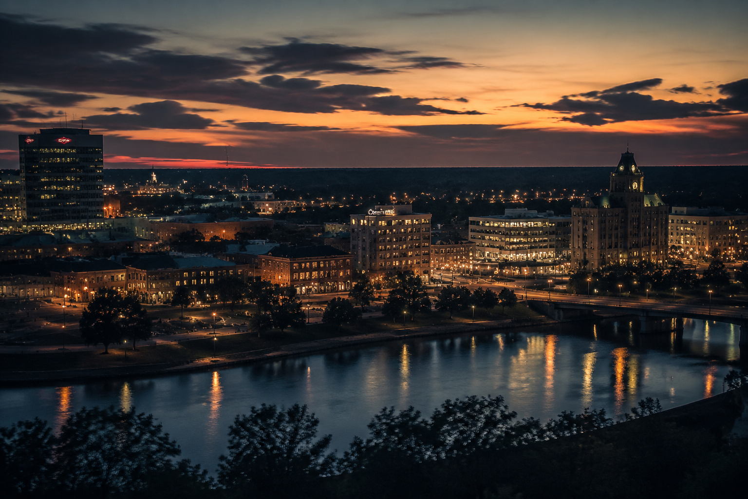 Midland, Michigan Night Scene — 3Cupid Cuckold Dating in Midland, Michigan
