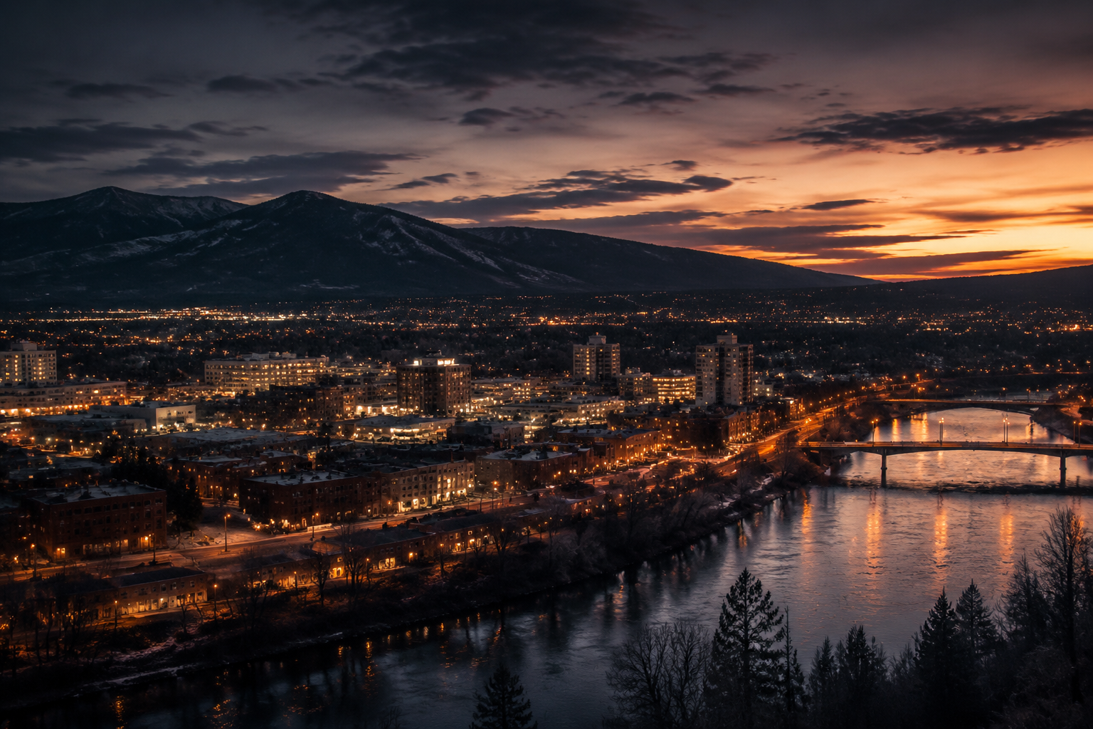 Missoula, Montana Night Scene — 3Cupid Cuckold Dating in Missoula, Montana
