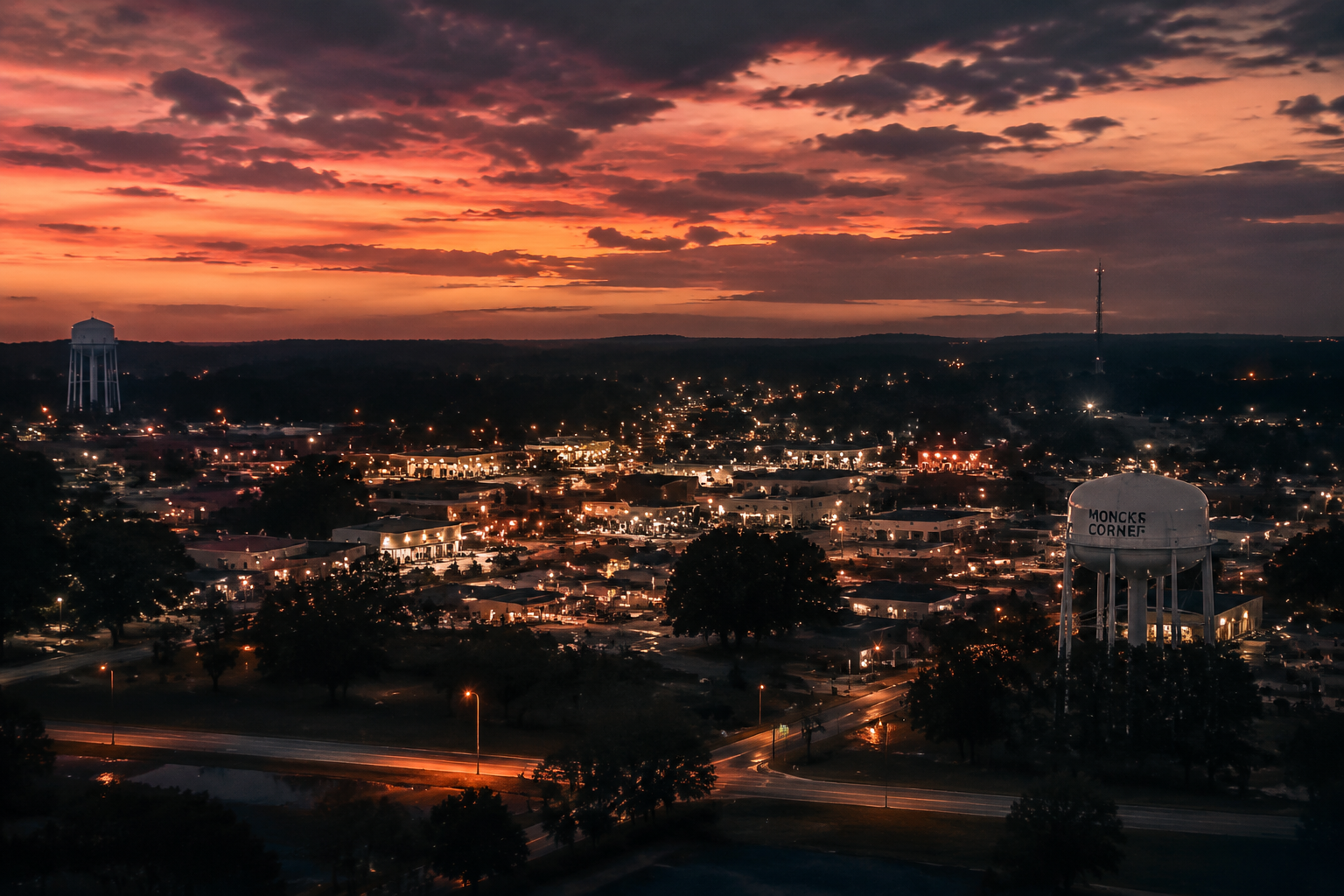 Moncks Corner, South Carolina Night Scene — 3Cupid Cuckold Dating in Moncks Corner, South Carolina