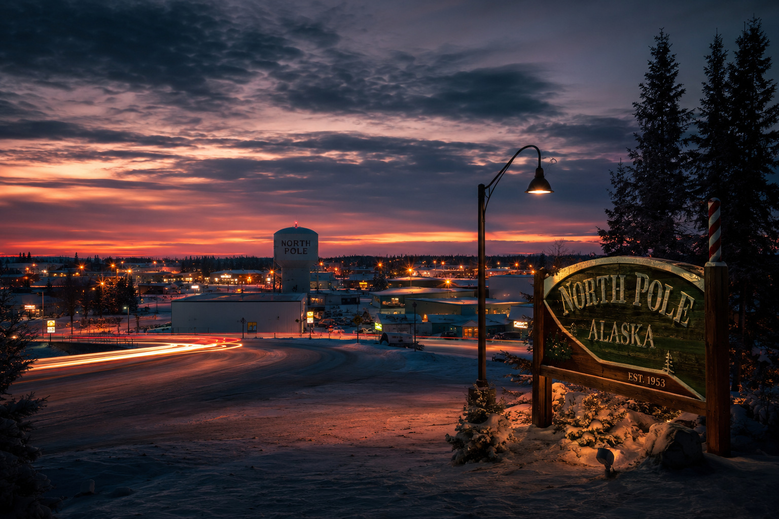 North Pole, Alaska Night Scene — 3Cupid Cuckold Dating in North Pole, Alaska