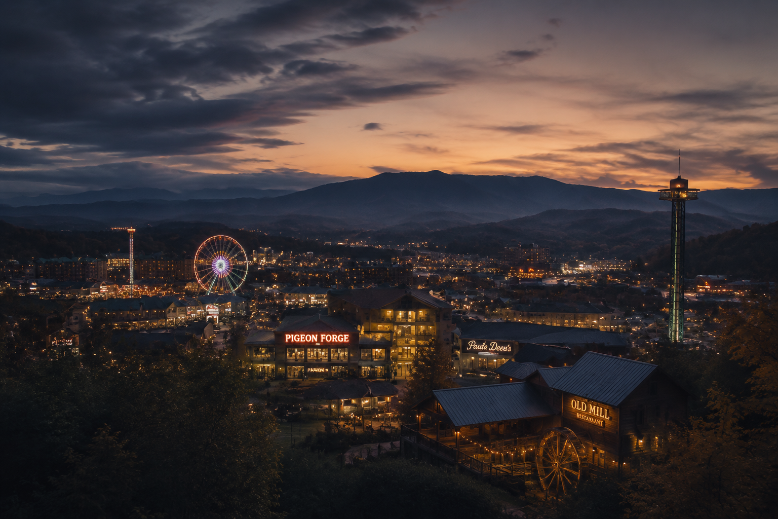 Pigeon Forge, Tennessee Night Scene — 3Cupid Cuckold Dating in Pigeon Forge, Tennessee