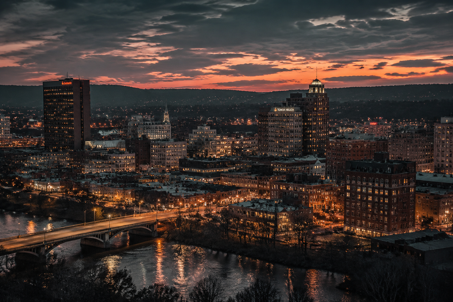 Reading, Pennsylvania Night Scene — 3Cupid Cuckold Dating in Reading, Pennsylvania