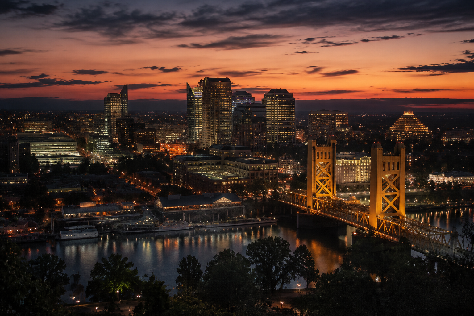 Sacramento, California Night Scene — 3Cupid Cuckold Dating in Sacramento, California