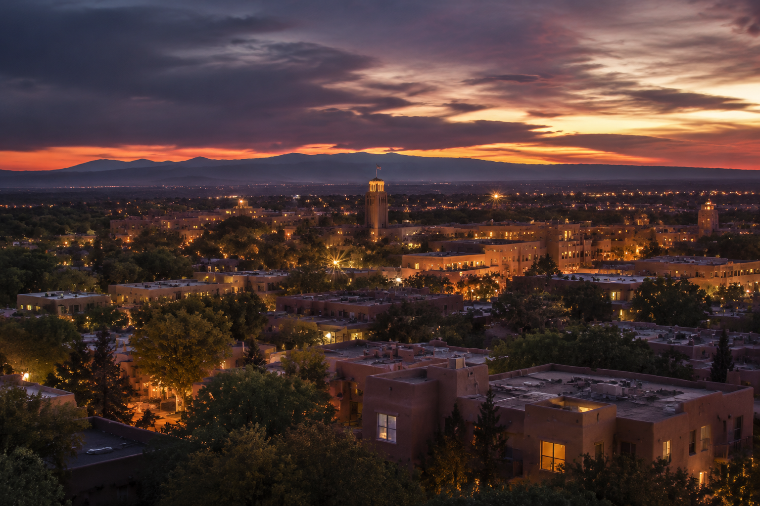 Santa Fe, New Mexico Night Scene — 3Cupid Cuckold Dating in Santa Fe, New Mexico