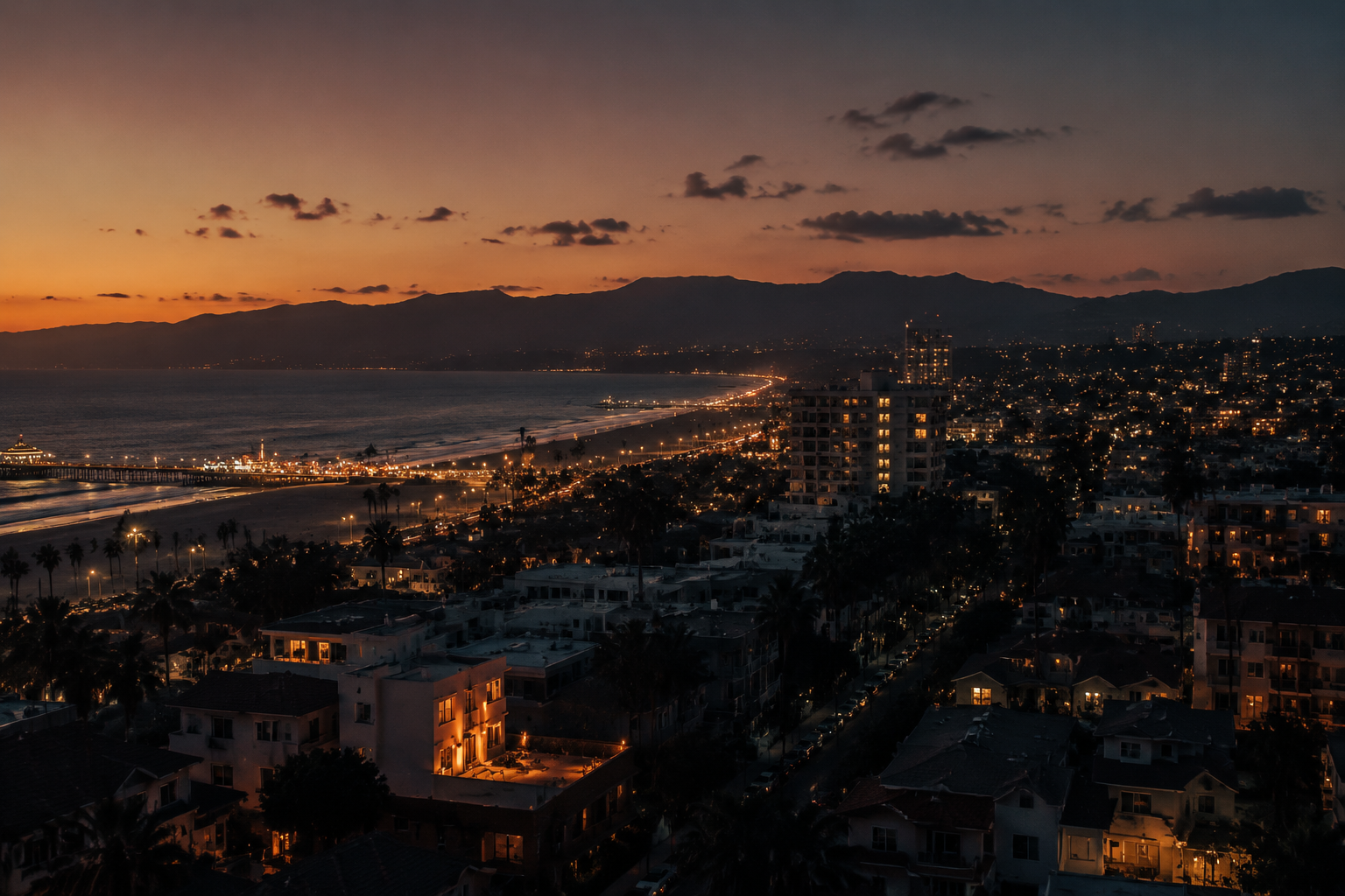 Santa Monica, California Night Scene — 3Cupid Cuckold Dating in Santa Monica, California