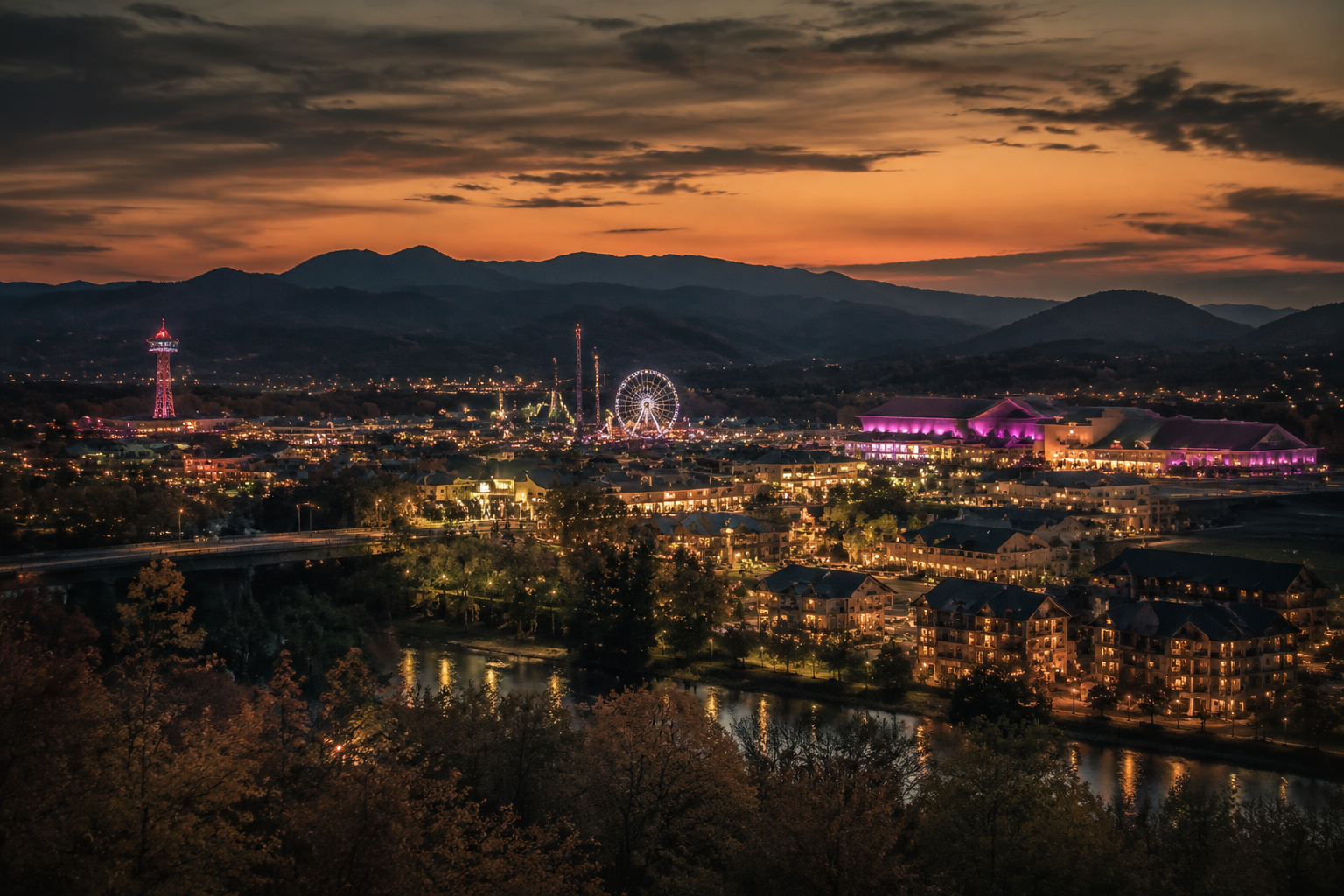 Sevierville, Tennessee Night Scene — 3Cupid Cuckold Dating in Sevierville, Tennessee