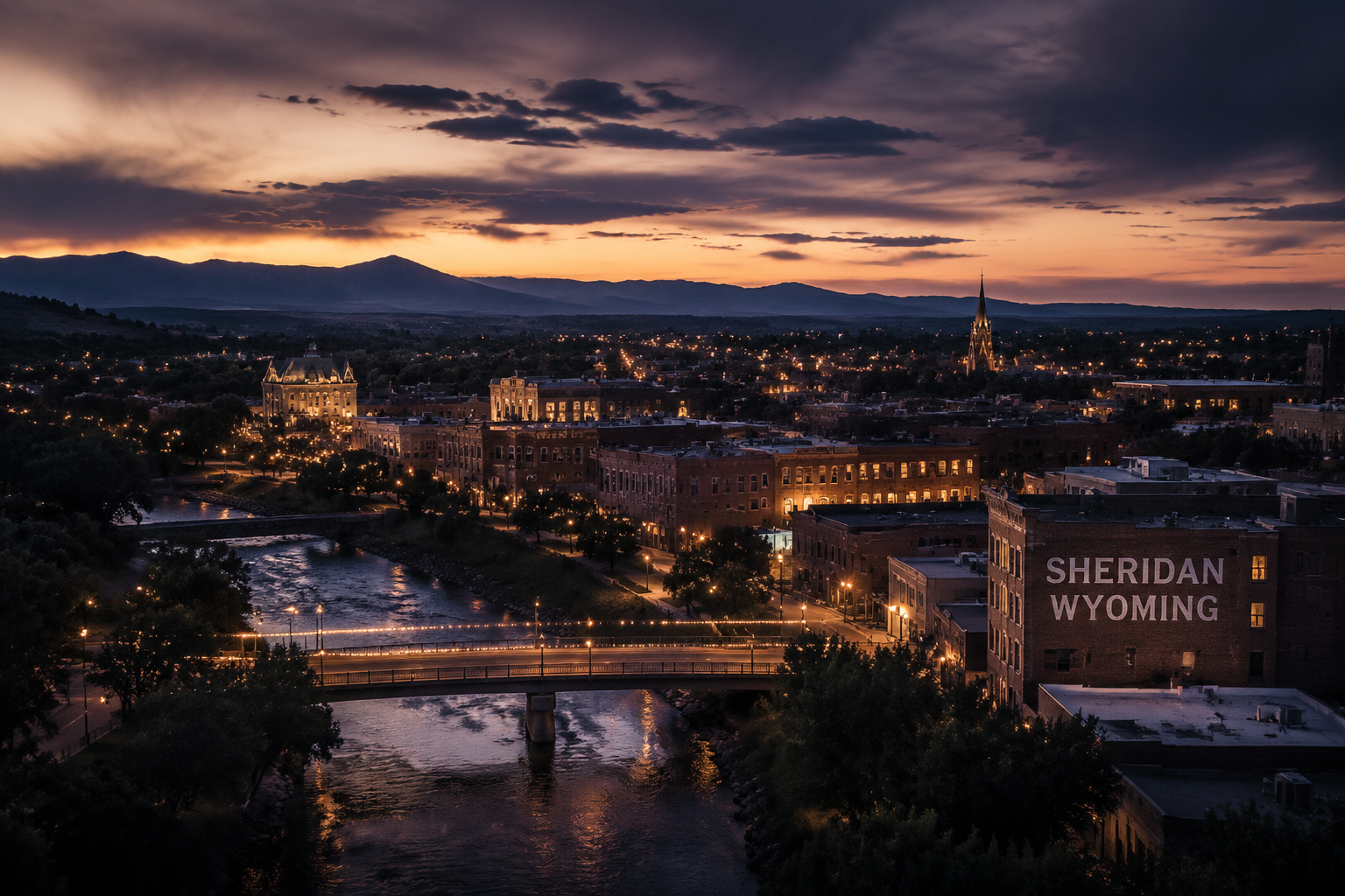 Sheridan, Wyoming Night Scene — 3Cupid Cuckold Dating in Sheridan, Wyoming