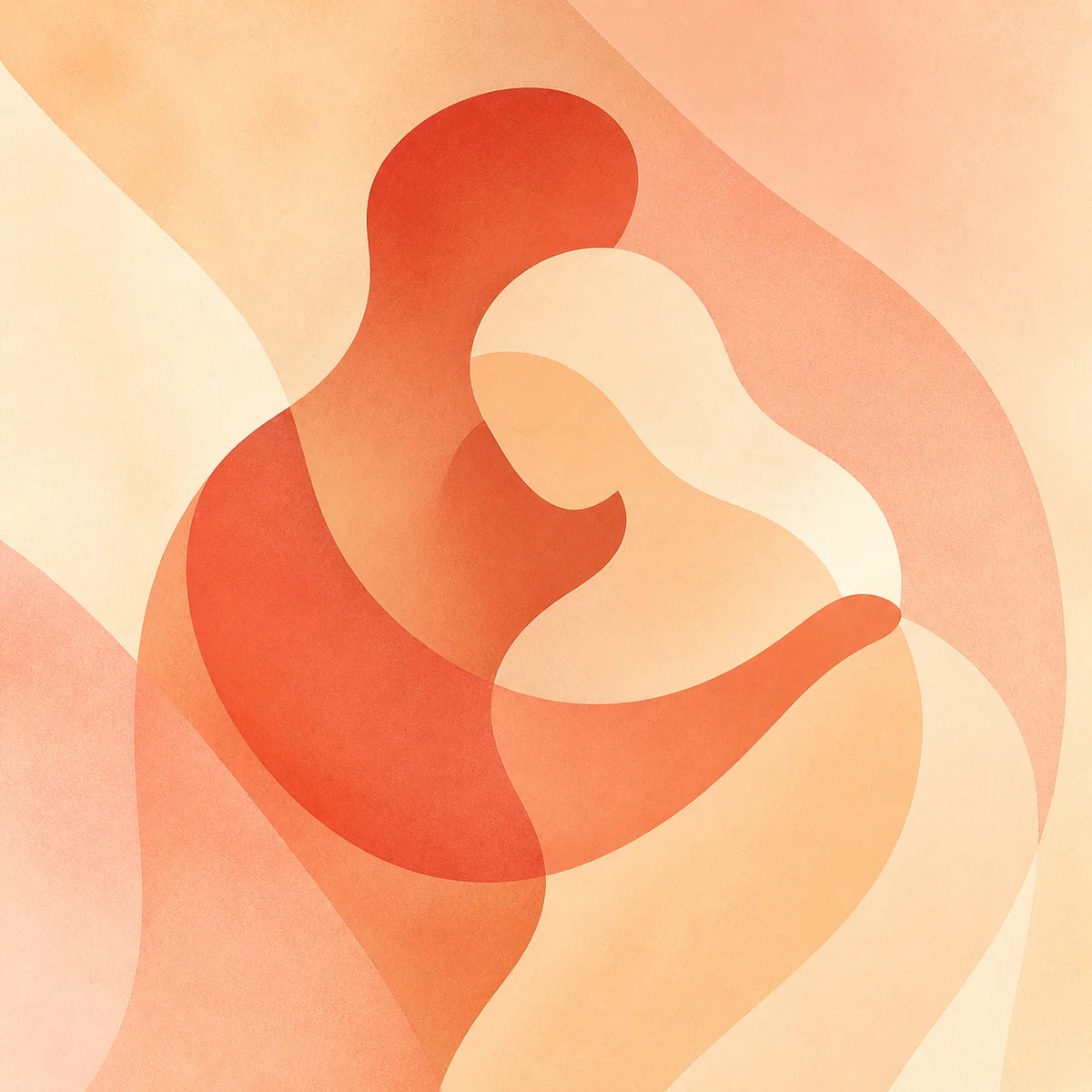 Abstract illustration of two figures standing side by side in acceptance and mutual respect