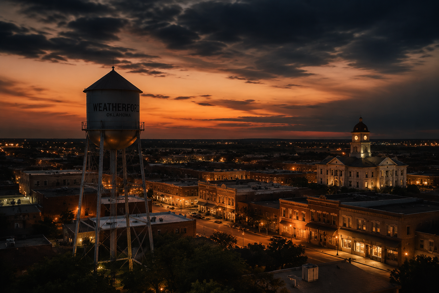 Weatherford, Oklahoma Night Scene — 3Cupid Cuckold Dating in Weatherford, Oklahoma