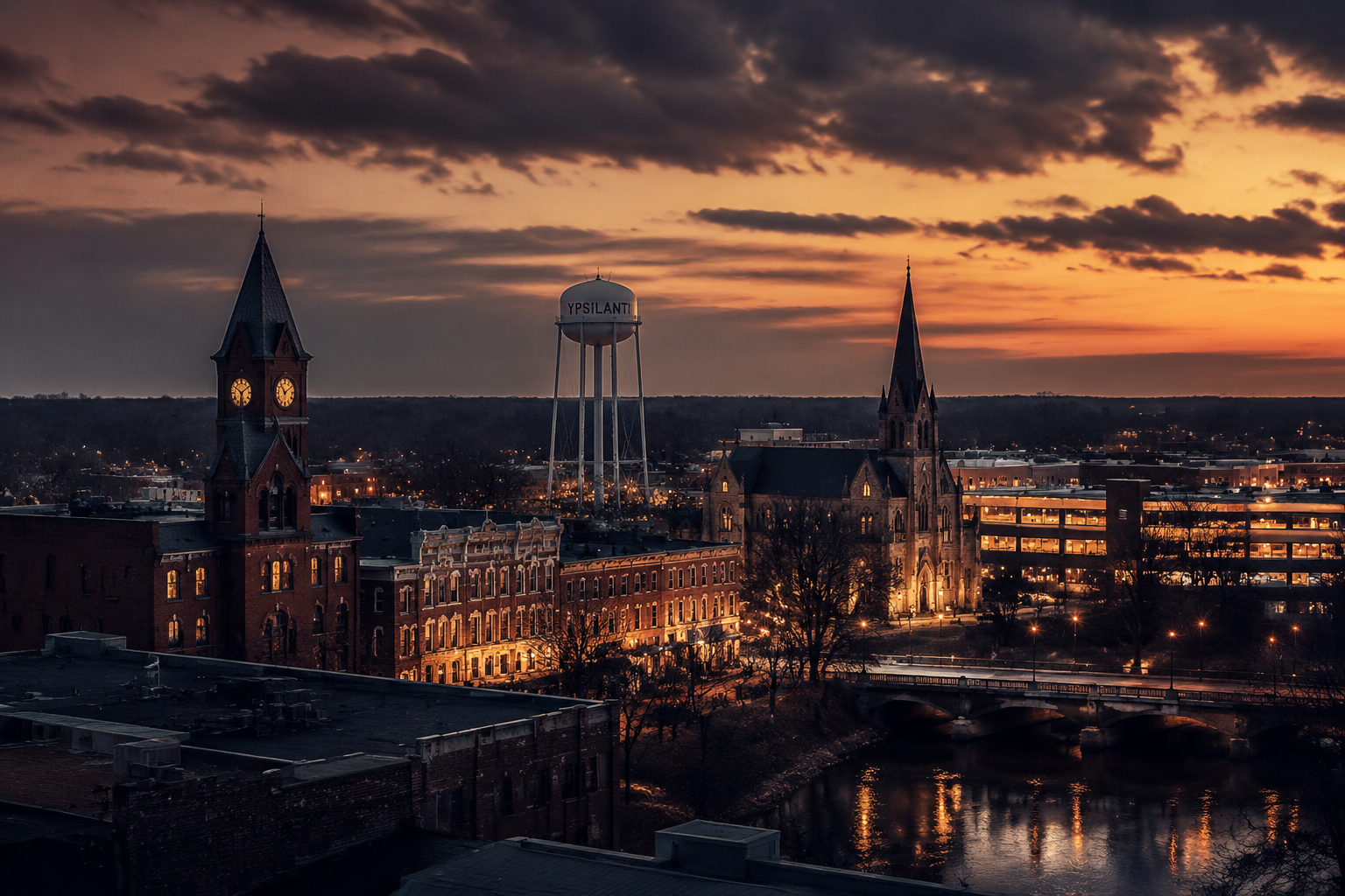 Ypsilanti, Michigan Night Scene — 3Cupid Cuckold Dating in Ypsilanti, Michigan