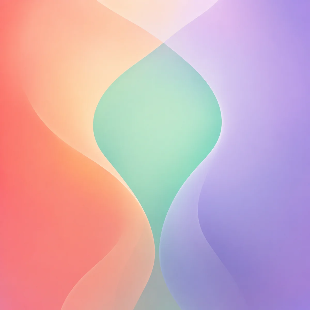 Gradient abstract composition showing two larger shapes gradually creating space for a third equal shape